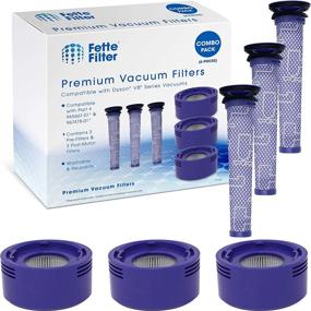 img 4 attached to 🔍 Fette Filter - Vacuum Filter Set: 3 Pre Filters &amp; 3 HEPA Filters for Dyson V7 &amp; V8 Absolute and Animal Cordless Vacuums, Part # 965661 &amp; 967478