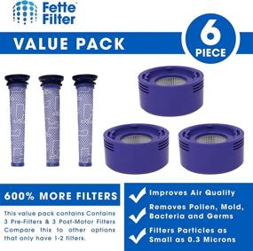 img 3 attached to 🔍 Fette Filter - Vacuum Filter Set: 3 Pre Filters &amp; 3 HEPA Filters for Dyson V7 &amp; V8 Absolute and Animal Cordless Vacuums, Part # 965661 &amp; 967478