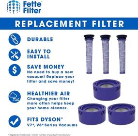 img 2 attached to 🔍 Fette Filter - Vacuum Filter Set: 3 Pre Filters &amp; 3 HEPA Filters for Dyson V7 &amp; V8 Absolute and Animal Cordless Vacuums, Part # 965661 &amp; 967478