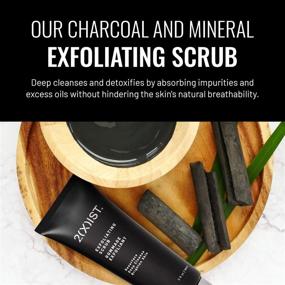 img 2 attached to 🧔 2XIST Men's Face Scrub - Exfoliating Facial Cleanser for Men - Organic Natural Charcoal Blackhead Scrub - Rejuvenating Acne Exfoliating Face Scrub for Men - Men's Skin Care Face Wash Scrub