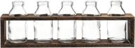 🏺 glass bud vases set with wood crate stand - whole housewares (13.1x2.8x4.5in) logo