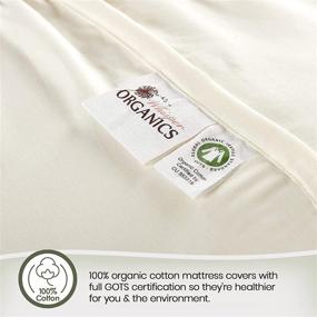 img 2 attached to 🛏️ Whisper Organics 100% Organic Mattress Protector - Quilted Fitted Mattress Pad Cover, GOTS Certified Breathable Ivory Protector - Queen Size Bed, 17" Deep Pocket