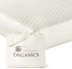 img 4 attached to 🛏️ Whisper Organics 100% Organic Mattress Protector - Quilted Fitted Mattress Pad Cover, GOTS Certified Breathable Ivory Protector - Queen Size Bed, 17" Deep Pocket