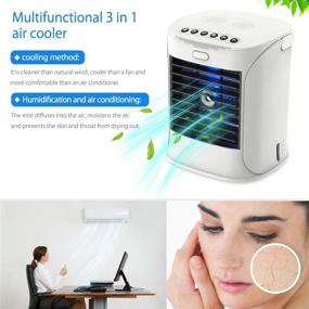 img 1 attached to 🌬️ Portable Air Conditioner: Stay Cool Anywhere with 3-Speed Personal Cooling, Evaporative Technology, and 7 Colors Atmosphere Light