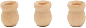 img 1 attached to 🕯️ Unfinished Wood Candle Holders Bean Pot Style - Pack of 25, 1 Inch Size with 1/2 Inch Hole - Wood Turnings for Crafts by Woodpeckers