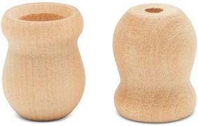 img 2 attached to 🕯️ Unfinished Wood Candle Holders Bean Pot Style - Pack of 25, 1 Inch Size with 1/2 Inch Hole - Wood Turnings for Crafts by Woodpeckers
