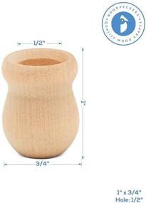 img 3 attached to 🕯️ Unfinished Wood Candle Holders Bean Pot Style - Pack of 25, 1 Inch Size with 1/2 Inch Hole - Wood Turnings for Crafts by Woodpeckers