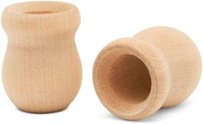 img 4 attached to 🕯️ Unfinished Wood Candle Holders Bean Pot Style - Pack of 25, 1 Inch Size with 1/2 Inch Hole - Wood Turnings for Crafts by Woodpeckers