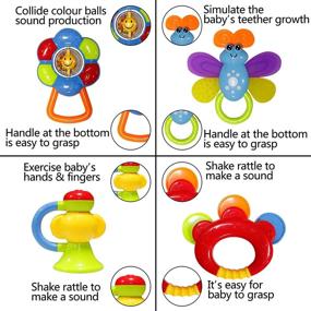 img 1 attached to 👶 Baby Toys Rattle Teether Set - Happytime 13 Pcs Shake Rattle Teethers Early Education Toys for Newborn Infants with Surprise Egg for 3-18 Month Olds