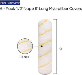 img 3 attached to 🎨 High-Quality Paint Roller Covers - 0.5 X 9 Inch Microfiber - Pack of 6