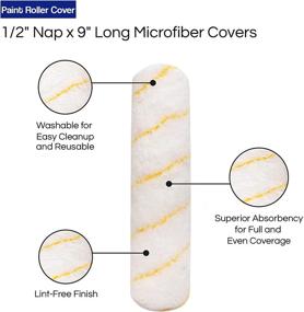 img 2 attached to 🎨 High-Quality Paint Roller Covers - 0.5 X 9 Inch Microfiber - Pack of 6