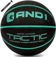 🏀 and1 tactic softech rubber basketball (deflated with pump): for streetball, indoor/outdoor basketball games logo