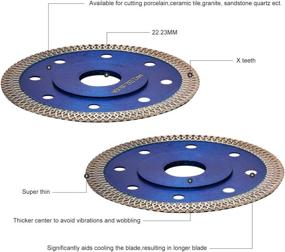 img 2 attached to 💎 2Pcs/Lot 4 Inch Super Thin Diamond Tile Blade - Ideal for Cutting Granite, Marble, Ceramics, Porcelain Tiles