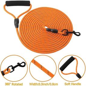 img 2 attached to 🐶 Vivifying Dog Check Cord: 20FT/6M Floatable Long Reflective Training Rope with Soft Handle - Ideal for Hiking, Camping, Walking, Running