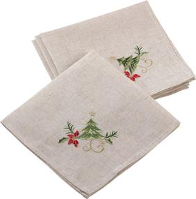 img 2 attached to 🎄 SARO LIFESTYLE Festive Embroidered Christmas Napkin Set