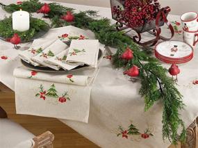 img 1 attached to 🎄 SARO LIFESTYLE Festive Embroidered Christmas Napkin Set