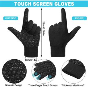 img 2 attached to Winter Fleece Beanie Touchscreen Gloves