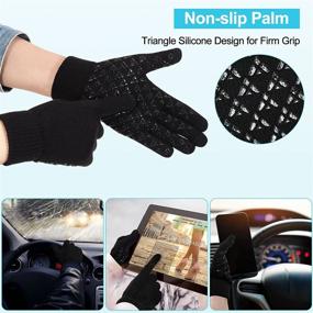 img 1 attached to Winter Fleece Beanie Touchscreen Gloves