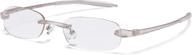 reading glasses with 2.25 strength, visualites #5, pearl frame & clear lens logo