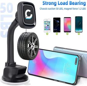 img 1 attached to 📱 Croaz Magnetic Phone Mount - The Ultimate All-in-One Car Holder with Strong Magnet & Suction Cup - Securely Holds Devices on Dashboard & Windshield - Adjustable & Rotating Head - Includes Metal Plate, Sticker, and USB Charger Cable