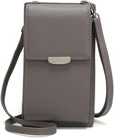 img 4 attached to Lightweight Women's Small Leather Crossbody Handbag, Shoulder Bag with CellPhone Wallet Purse