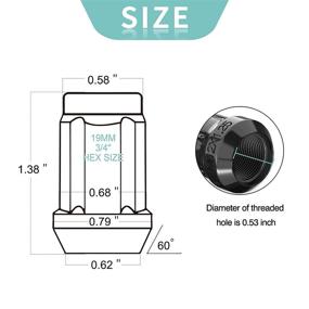 img 3 attached to 🔧 Чёрные гайки YITAMOTOR 12x1.25: коническое сиденье, привод с шлицами, совместимы с Infiniti Nissan Scion Subaru | 1.38" высота | 1 ключ для гаек в комплекте | 20 + 1 шт.