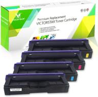 🖨️ high capacity 4 color toner cartridges (black, cyan, magenta, yellow) - compatible with ricoh aficio sp c250dn c250sf c261sfn c261sfnw c261dnw laser printers - 2300 pages - victorstar logo