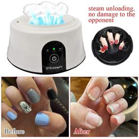 img 3 attached to 💅 Efficient and Portable Nail Remover Steam Machine Set: Steam Off Gel Polish with Electric Acetone Steamer, 100PCS Nail Cleaner Pads Included