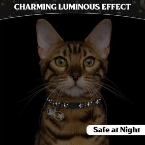 img 1 attached to 🐱 Set of 3 TAILGOO Luminous Cat Collars - Adjustable Collars for Small and Medium Kitties and Kittens, featuring Charming Star Pattern, Ensuring Pet Safety