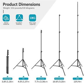img 3 attached to 📷 Neewer Pro Studio Photography Tripod Stand - Heavy-Duty 13ft/4m Spring Cushioned Aluminum Alloy Light Stand for Photo Studio, Adjustable Height