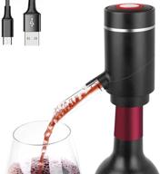 circle joy electric wine aerator & pourer - rechargeable automatic wine dispenser, black logo