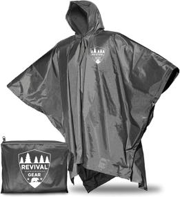 img 4 attached to 🌧️ Waterproof Rain Ponchos for Adults - Rain Jackets for Women, Men & Kids - Camping and Hiking Rain Gear with Hood - Revival Gear