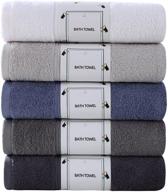 🛀 sryqest towels 5-pack bath towels - extra-absorbent 100% cotton - perfect for teens and children - multicolor soft bath towels gym hotel bath towel - 24"x47 logo