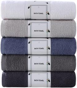 img 4 attached to 🛀 SRYQEST Towels 5-Pack Bath Towels - Extra-Absorbent 100% Cotton - Perfect for Teens and Children - Multicolor Soft Bath Towels Gym Hotel Bath Towel - 24"x47