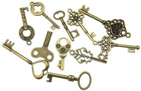 img 1 attached to Micro Trader 70pcs Skeleton Antique Keys Vintage Bronze Pendants Old Fashion Decor Gift - Exquisite Collection of Vintage Bronze Skeleton Keys for Stylish and Nostalgic Decor