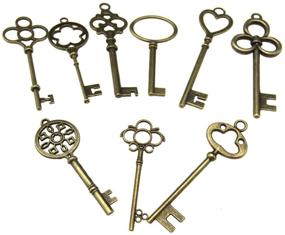 img 3 attached to Micro Trader 70pcs Skeleton Antique Keys Vintage Bronze Pendants Old Fashion Decor Gift - Exquisite Collection of Vintage Bronze Skeleton Keys for Stylish and Nostalgic Decor