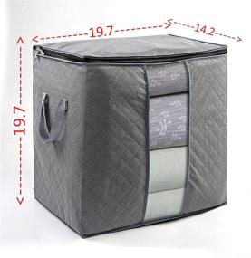 img 2 attached to 🗄️ Closet Organizers & Storage Bins: Storage Bag, Organizer Cubes & Containers for Comforters, Blankets, Bedding – 3 Pack with Reinforced Handle