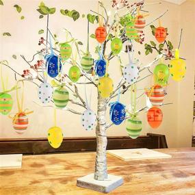 img 3 attached to Easter Tree LED Birch Tree Light with 24 Easter 🌳 Egg Ornaments - Battery & USB Powered Easter Party Decoration (60cm/2ft)