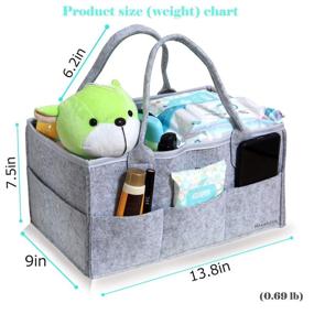 img 3 attached to 👶 Large Gray Baby Diaper Caddy Organizer: Upgrade Nursery Storage Bin for Diapers, Wipes & More - Boy/Girl Infant Portable Felt Organizer!