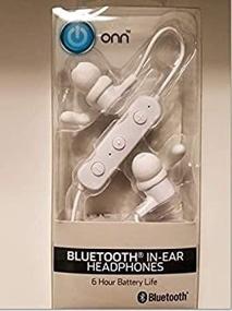 img 1 attached to White ONN Bluetooth In-Ear Headphones with Integrated Microphone