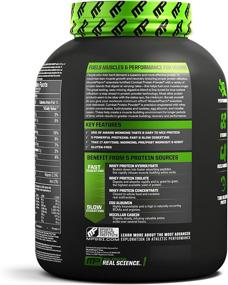 img 3 attached to Протеиновый порошок Muscle Pharm Combat: основной сывороточный, изолят, казеин и яичный протеин с BCAA и глутамином для восстановления, вкус шоколадного арахисового масла, банка 4 фунта, 52 порции.