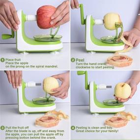 img 1 attached to Efficient 3-in-1 Stainless Steel Apple Peelers, Slicer, Corer - Cadrim Apple Peeler with 4 Suction Cups