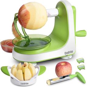 img 4 attached to Efficient 3-in-1 Stainless Steel Apple Peelers, Slicer, Corer - Cadrim Apple Peeler with 4 Suction Cups