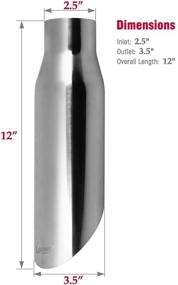 img 1 attached to 🔝 Upower 2.5" Inlet 3.5" Outlet Exhaust Tips: Stainless Steel, 12" Long, Angle Cut | Pack of 2