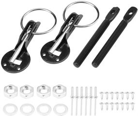 img 4 attached to 🔒 Qiilu Universal Aluminum Hood Lock Pin Kit - Enhance Racing Car Safety