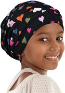 🎀 satin lined hair bonnet for curly girls - alnorm sleep cap with adjustable comfort elastic band for teens, big kids, child logo