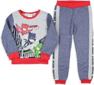 boys' pj masks pullover and jogger pants set with wings, stripes, and shields logo