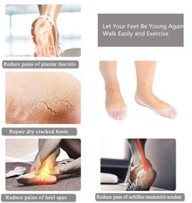 img 2 attached to Relieve Foot Pain with 2 Pair Silicone Gel Moisturizing Socks 🧦 - Prevent Plantar Fasciitis, Metatarsalgia, Corns, Calluses, Bunions, and Blisters (M=US 7-10)
