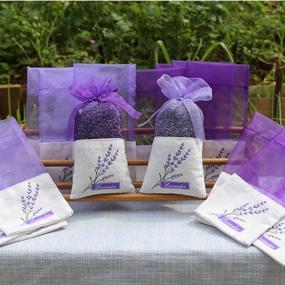 img 2 attached to 🌿 Premium Purple Gauze Cotton-Ramie Sachets: 24pcs Empty Bags for Lavender, Spice, and Herbs