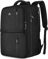 🎒 water-resistant travel backpack: 25l carry on hand luggage for 15.6 inch laptop by matein - flight approved, anti-theft, business weekender bag, black logo